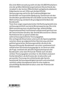 Ein Text beschreibt die zivile Wehrverwaltung und Trennung in der Bundeswehr, untersucht Verfassungskonformität.