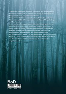 Texte beschreiben ein Buch über Bewusstsein und Heilung in Krisen. Hintergrund ist ein nebliger Wald.