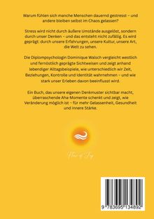 Warum sind manche Menschen gestresst? Stress durch Denken, sagt Dominique Walsch. "Flow of Joy" mit Logo darunter.