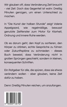 Text besagt, dass Veränderung nur 30 Minuten täglich braucht. Buch von Valerie Appelgaard als Ratgeber dargestellt.