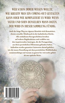 Eine Sammlung über kreative Coming-Outs und komplizierte Beziehungen. Ein Spiegel mit floralem Design ist auch sichtbar.