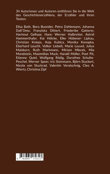 34 Autorinnen und Autoren entführen in die Welt des Geschichtenerzählens: Elisa Bath, Bora Buonder, Petra Dahlemann, usw.