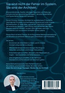 Es steht: „Sie sind nicht der Fehler im System. Sie sind der Architekt.“ Unten: Foto eines Mannes mit Anzug vor grauem Hintergrund.