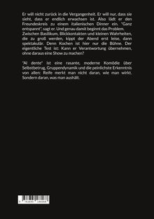 Text über das Erwachsensein, italienisches Dinner, Gruppendynamik und Selbsterkenntnis. Barcode unten links.