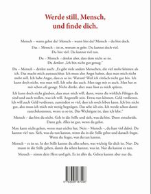 "Werde still, Mensch, und finde dich." Ein Text über Selbstfindung und innere Ruhe, motivierend und reflektierend.
