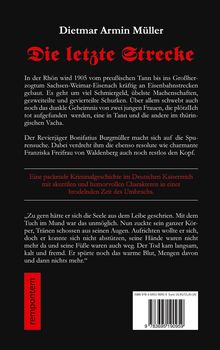 "Die letzte Strecke" von Dietmar Armin Müller, packende Kriminalgeschichte im Kaiserreich. Logo unten links: "rempontem".