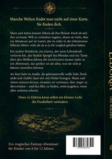 Text oben: "Manche Welten findet man nicht auf einer Karte. Sie finden dich." Illustration: Kompassrose und Karte.