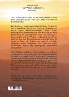 Titel: "Von Waffen und Schölfen" von Manly Riks. Eine gesellschaftskritische Parabel über Ordnung und Sicherheit.