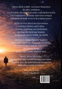 Text über die Themen innerer Zweifel, Hoffnung und Entscheidungen. Illustration: Silhouette einer Person bei Sonnenuntergang.