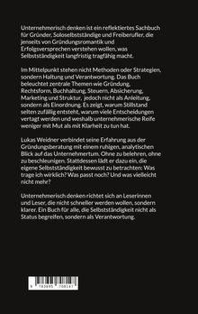 Das Bild beschreibt ein Buch für Gründer, das statt auf Methoden auf Haltung und Verantwortung setzt. Ein Barcode ist unten.