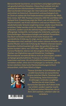 Ein Text beschreibt die Analyse von Börsenrekorden und Krisen. Unten ist ein Foto einer lächelnden Person und der Preis: 19,99 €.