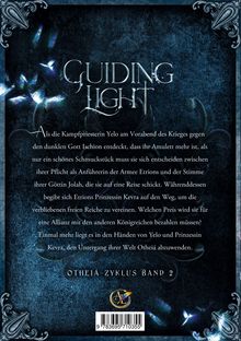 "GUIDING LIGHT" und "OTHEIA ZYKLUS BAND 2" in weißer Schrift. Dunkler Hintergrund mit leuchtenden Elementen.