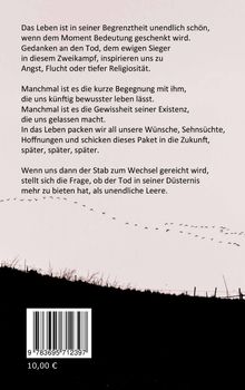 Text über die Schönheit und Endlichkeit des Lebens, Gedanken an den Tod. Unten ein Barcode und Preisangabe: 10,00 €.