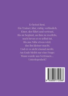 Text auf lila Hintergrund: Er heißt Beni. Ein Trainer, klar, ruhig, verlässlich. Einer, der führt und vertraut... Barcode unten rechts.