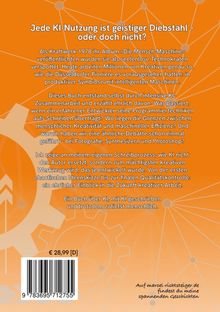 Ein Buch über KI-Nutzung: "Jede KI-Nutzung ist geistiger Diebstahl – oder doch nicht?". Preis: € 28,99. Hintergrund: orange mit Zahnrädern.