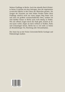 Text über Findlinge in Berlin, ihr wissenschaftlicher Wert, ihr Vorkommen in Parks, sowie über den Autor und dessen Studium.