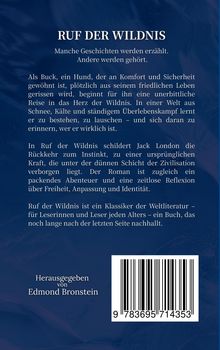 "Ruf der Wildnis" beschreibt Bucks Reise in die Wildnis. Klassische Literatur über Freiheit. Herausgegeben von Edmond Bronstein.