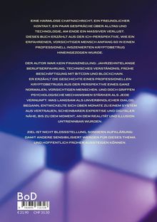 Text erklärt eine Geschichte über Kryptobetrugserfahrungen. Fokus: Sensibilisierung für das Thema. Hintergrund: Verschwommene Farben.