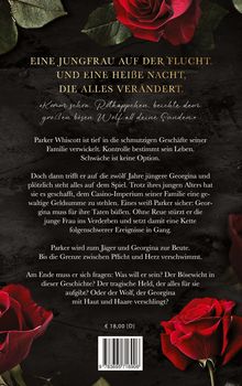 Eine Jungfrau auf der Flucht. Und eine heiße Nacht, die alles verändert. Zwei rote Rosen mit grünen Blättern auf dunklem Hintergrund.