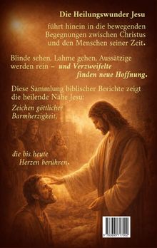 Ein Text beschreibt Jesu Heilungswunder. Eine Illustration zeigt Jesus, der einem knienden Mann segnend die Hand auflegt.