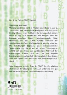 Der dritte Fall der SOKO Rureifel. Preis: €12.50, CHF 18.50. Grüner, verschwommener Hintergrund mit Text.