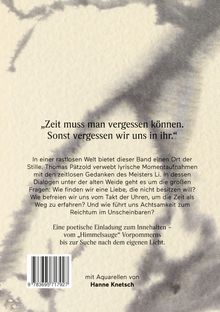 „Zeit muss man vergessen können. Sonst vergessen wir uns in ihr.“ Text auf abstraktem Hintergrund. Enthält Aquarelle.