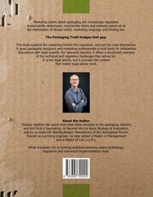 Texte erläutern Verpackungsregeln und stellen einen Autor vor. Unten ist ein Barcode. Eine kleine Autoren-Abbildung.