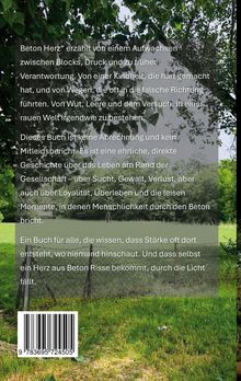 Text beschreibt ein Buch über das Aufwachsen mit Herausforderungen. Hintergrund sind Bäume und eine Wiese.
