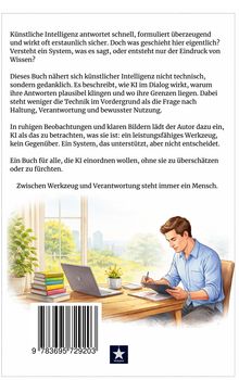 Künstliche Intelligenz: Ein Werkzeug, kein Gegenüber. Verantwortung liegt beim Menschen. Illustration: Mann schreibt am Tisch.