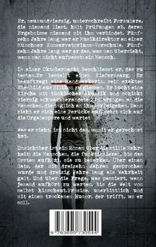 Der Text beschreibt einen Mann, der sich und seine Existenz hinterfragt. Es ist ein Roman über Menschen, die unbeachtet bleiben. Die Illustration zeigt eine Person, deren Oberkörper sich in Pixel aufzulösen scheint, vor einem grauen Hintergrund. Ein Barcode ist unten abgebildet.