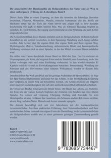Text über „Die Arzneimittel der Homöopathie“; ISBN und Barcode unten rechts; beschreibt Bücher über Heilkunde.