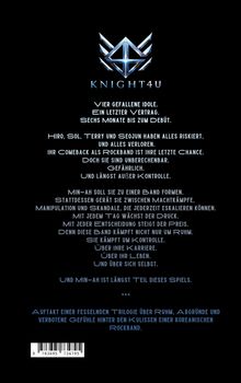 Ein Logo mit einem stilisierten Wappen über dem Text "KNIGHT4U". Darunter eine spannende Buchbeschreibung.