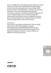 Ein informativer Text über die Relevanz biblischer Prophezeiungen und eine Autorenvorstellung. Taschenusur in Sand.