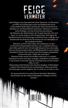 "FEIGE VERRÄTER" steht oben. Darunter eine Krimibeschreibung über Ermittlungen im Ruhrgebiet und florentinische Kunst.