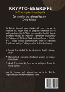 KRYPT0-BEGRIFFE: Die 99 wichtigsten Krypto-Begriffe. Der Weg zum Krypto-Millionär. Hintergrund zeigt ein Bitcoin-Muster.
