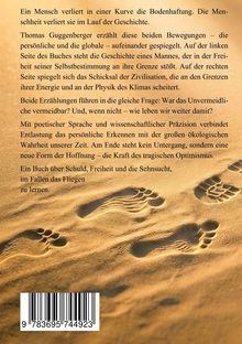 Ein Mensch verliert in einer Kurve die Bodenhaftung. Fußspuren im Sand, Barcode unten.