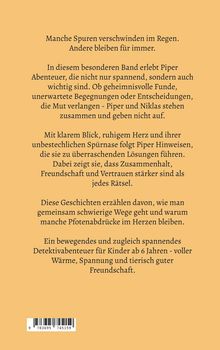 Text über ein spannendes Detektivabenteuer für Kinder ab 6 Jahren. Hintergrund in hellem Orange.