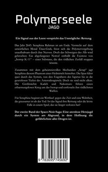 Text: "Polymerseele JAGD. Ein Signal aus der Leere verspricht das Unmögliche: Rettung. Das Jahr 2643. Seraphina Rahman ist am Ende..." Darunter ein Barcode.