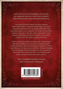 1658. Schwere Entscheidungen, ein Mörder am Abgrund und eine Liebe ohne Zukunft übersch. Die Szene ist rot verziert.