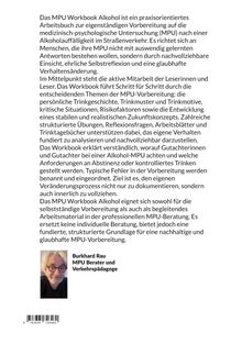 Es handelt sich um die Rückseite eines Buches über MPU-Vorbereitung bei Alkoholauffälligkeit, inklusive Autorenfoto.