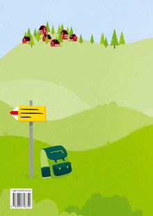 ISBN 9783659746750. Eine Illustration zeigt grüne Hügel, ein Schild, einen Rucksack und rote Häuser am Hang.