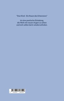 "Das Kind - Ein Raum des Erkennens": Eine Einladung, die Welt neu zu sehen. Blaue Fläche, unten Barcode.
