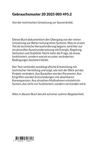 Gebrauchsmuster 20 2025 003 495.2: Die Umsetzung zur Souveränität, dokumentiert Systembeherrschung und strukturelle Tiefe.