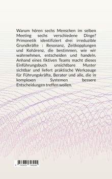 Text über Entscheidungsfindung und Grundkräfte, Hintergrund mit wellenförmigen Linien in lila, Barcode unten.