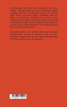 Text: Im Dezember 2023 wird ein Mitarbeiter vergiftet. Ermittler finden Unschuld und müssen ungewöhnliche Wege gehen.