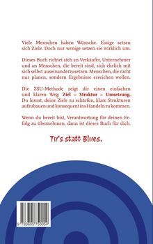 Viele Menschen haben Wünsche. Tu's statt Blues. Blauer Kreis unten mit Barcode. Texte in Rot und Schwarz.