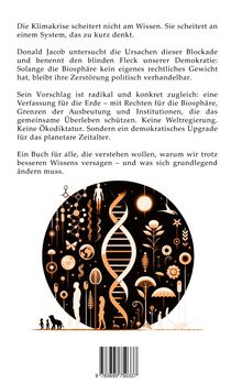 Text beschreibt die Klimakrise und schlägt eine Erdverfassung vor. Illustration: DNA, Pflanzen, Menschen, Erde.