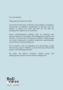 Beschreibung eines Buches: Lehrerlexikon, pädagogisches Wissen, Lernen gestalten, Reflexion, Sprachsicherheit. Preisangabe: €29,99.