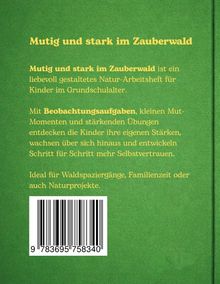 "Mutig und stark im Zauberwald", Natur-Arbeitsheft für Grundschüler, grüne Fläche, ideal für Naturprojekte, ISBN-Code.