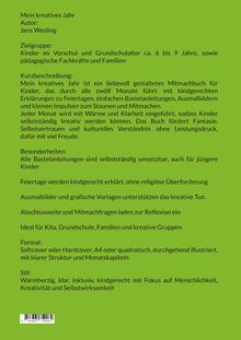 Text über ein kreatives Mitmachbuch für Kinder; Details zu Zielgruppe, Inhalten und Besonderheiten, grüne Hintergrundfarbe.